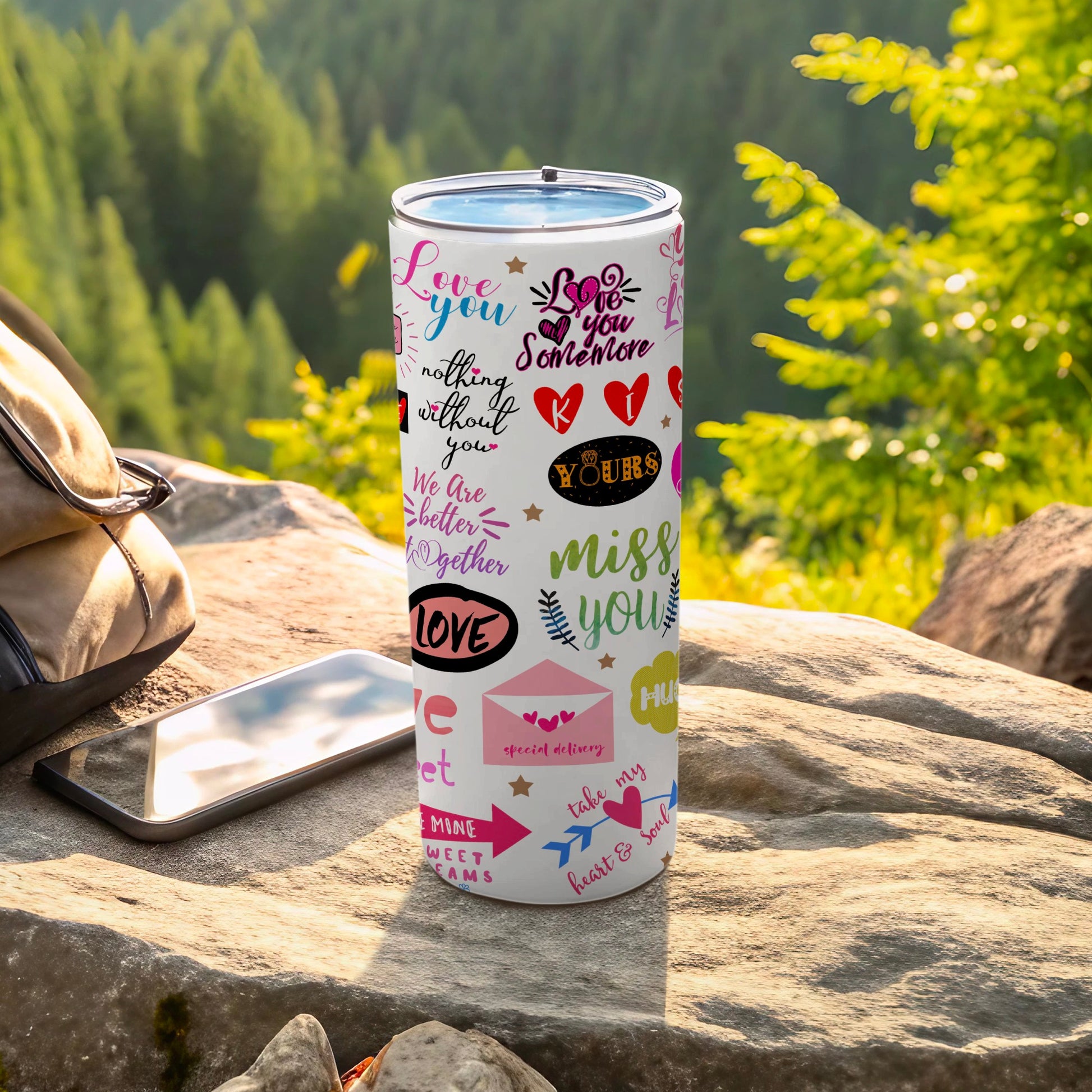 Love You Miss You Heart Soul Design Skinny Tumbler product type