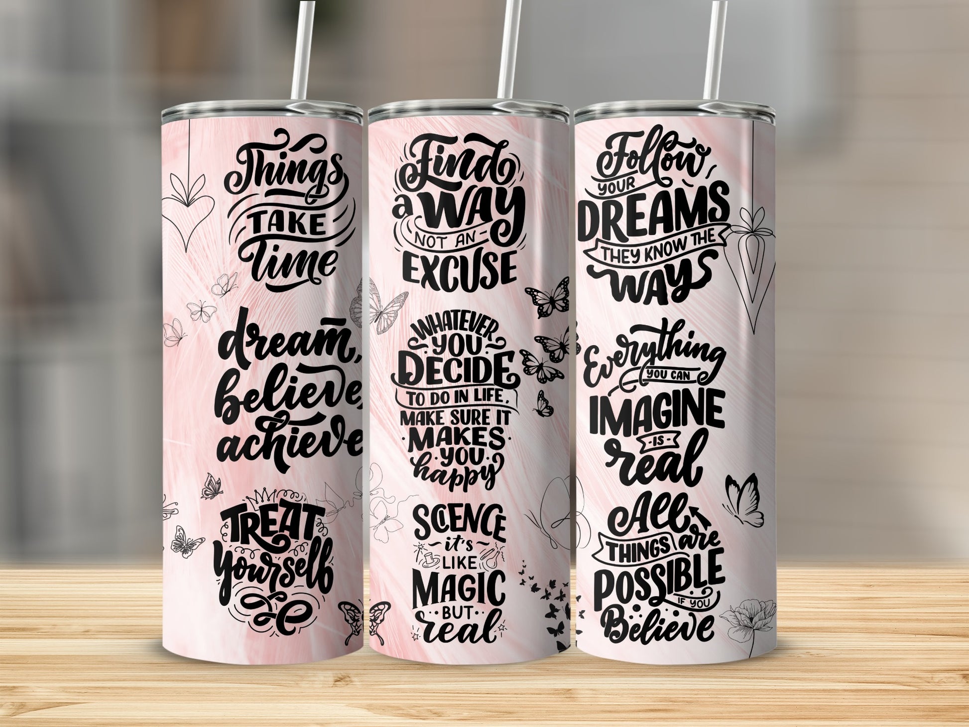 Inspirational Quote Tumblers Motivational Drinkware