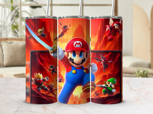 Super Mario Red and Orange Adventure Tumbler Cup