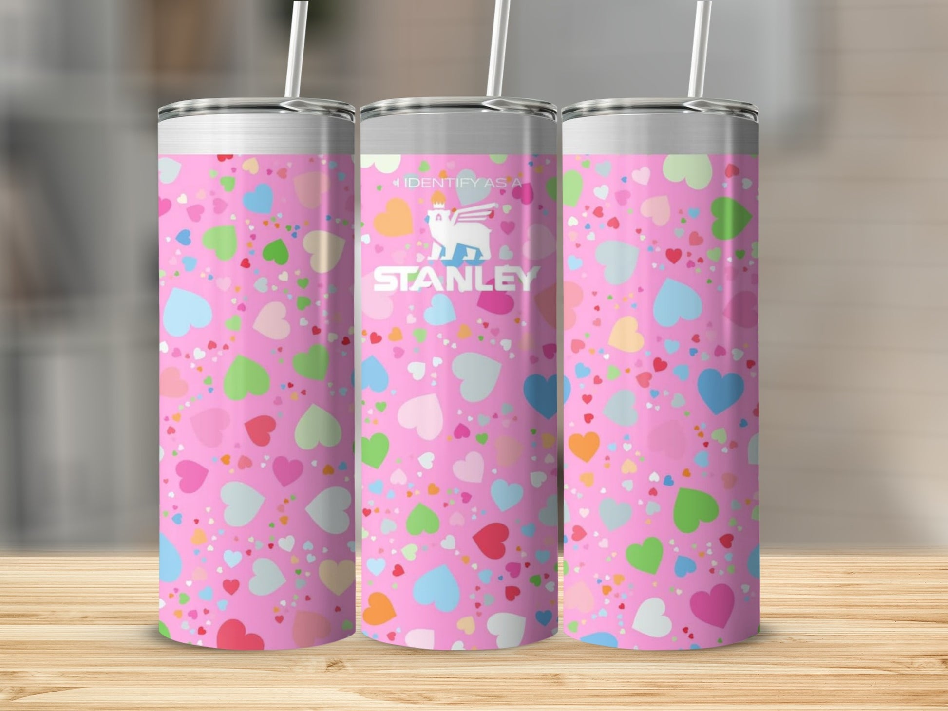 Colorful Heart Patterned Insulated Stanley Product