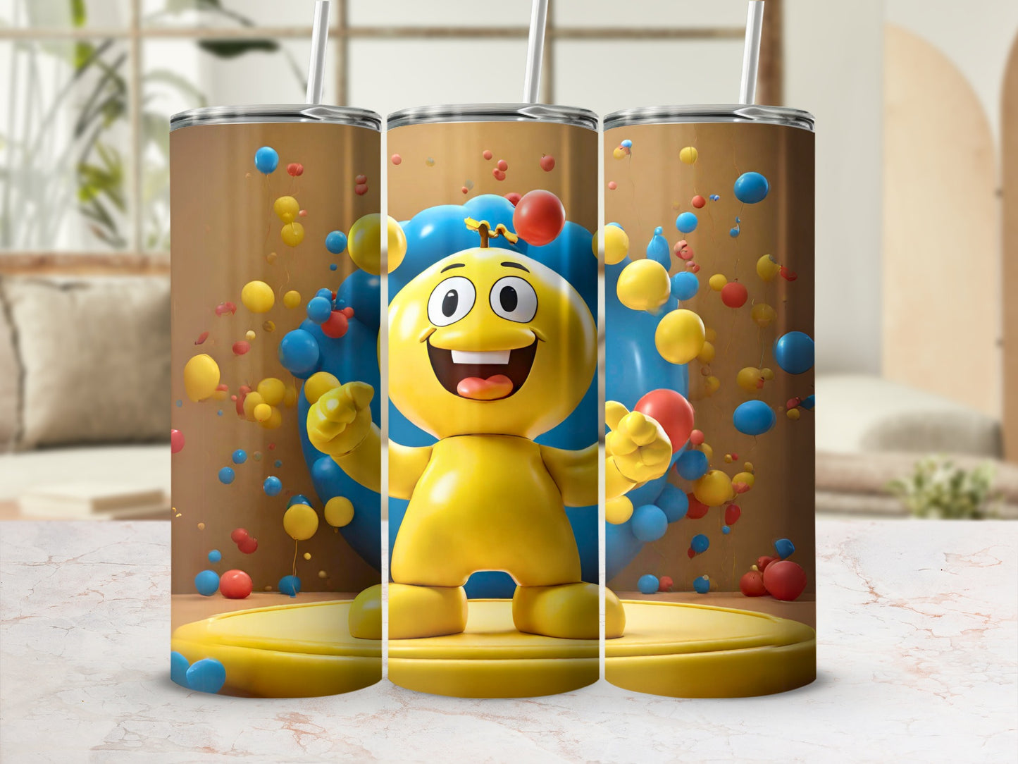 Colorful Balloon Character Kids Tumbler Cup