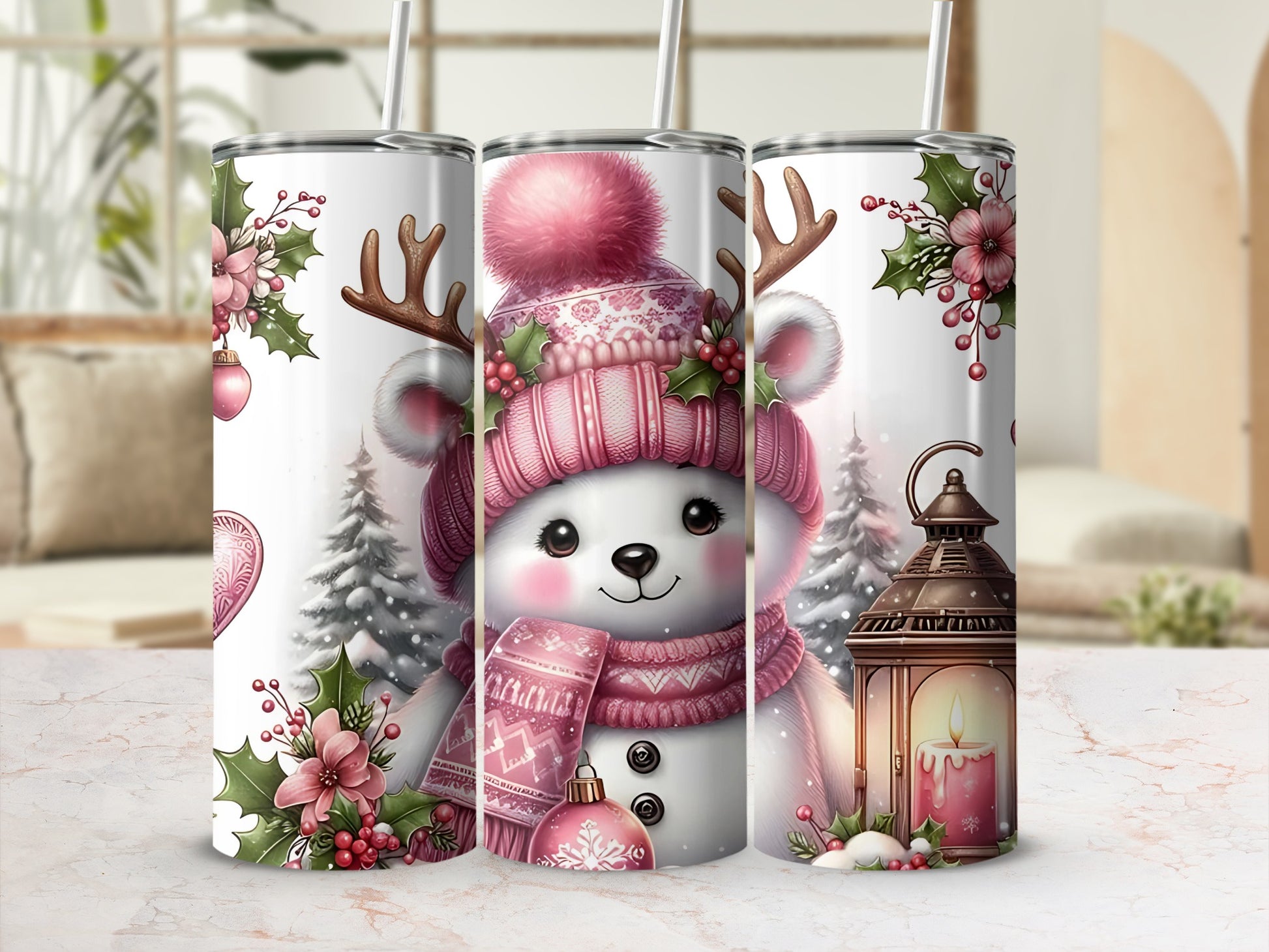 Cute Winter Animals Christmas Tumbler Perfect Gift