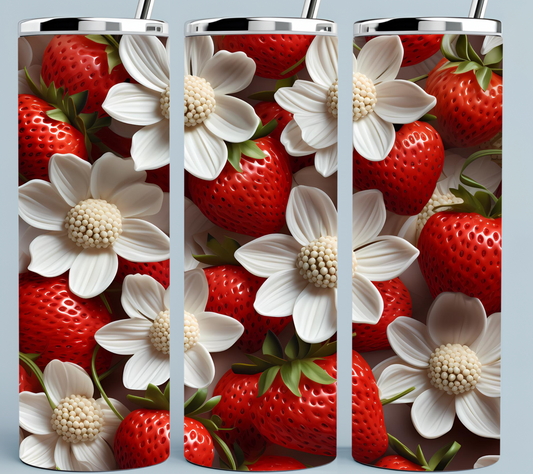 Strawberries and Blossoms tumbler