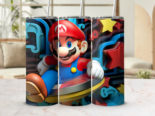 Colorful Super Mario Video Game Character Tumbler