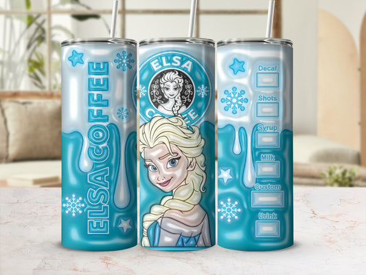 Elsa Coffee Customizable Tumbler with Straw Drinkware