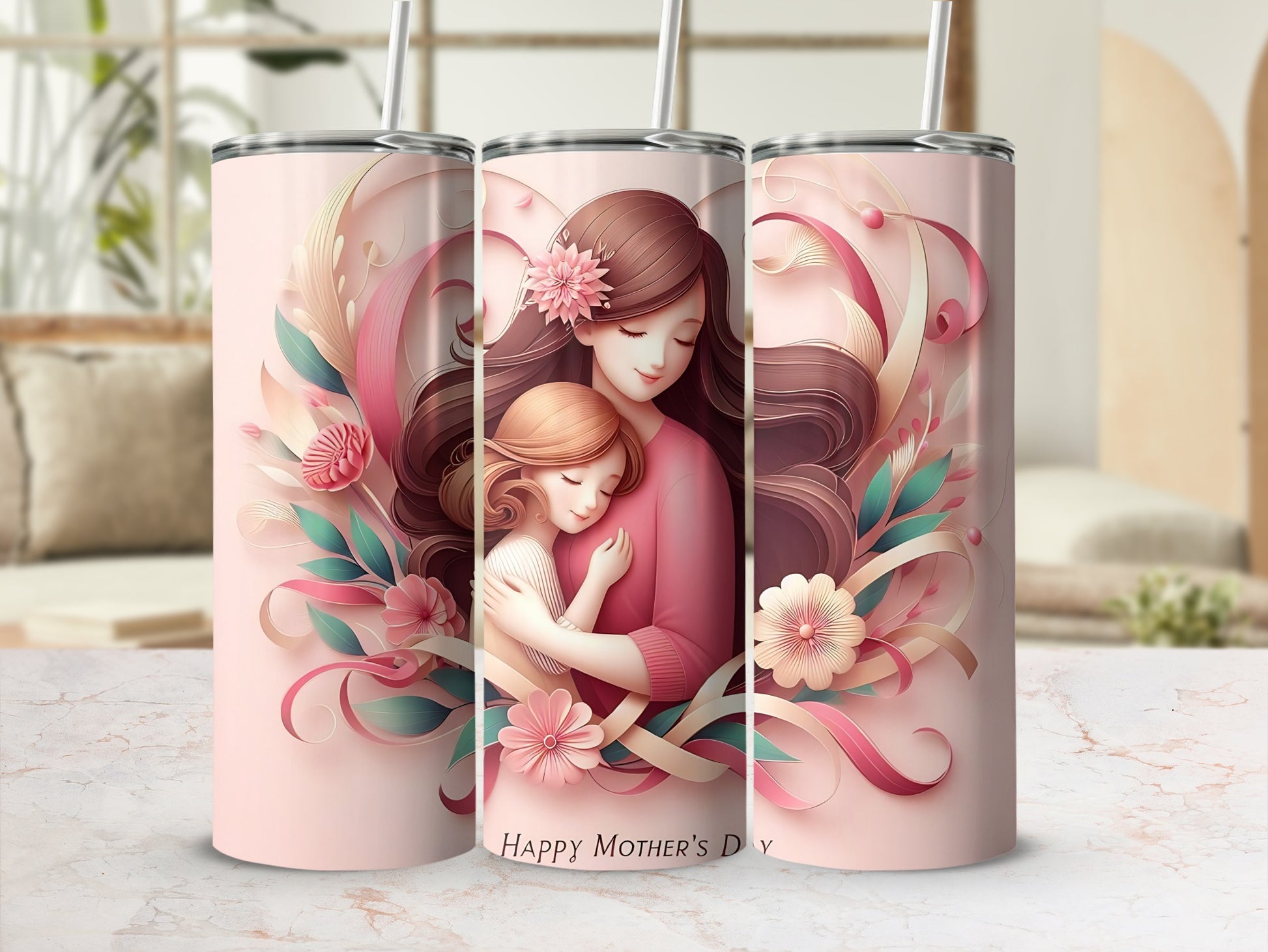 Happy Mother's Day Floral Design Tumbler Product