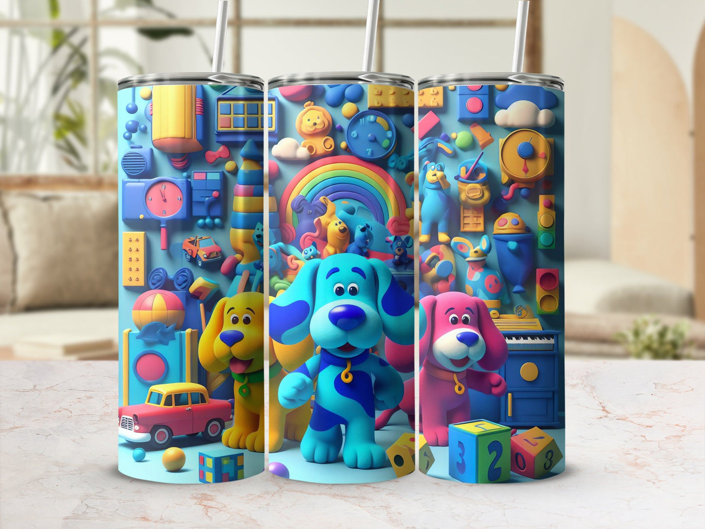 Colorful Cartoon Dog Design Insulated Tumbler Product