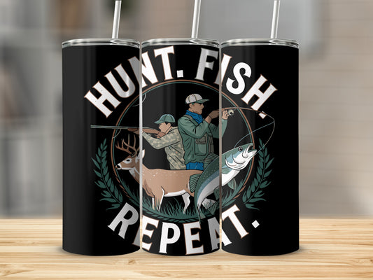 Hunt Fish Repeat Insulated Stainless Tumbler 20 oz