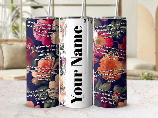 Personalized Tumbler with Inspirational Bible Verses