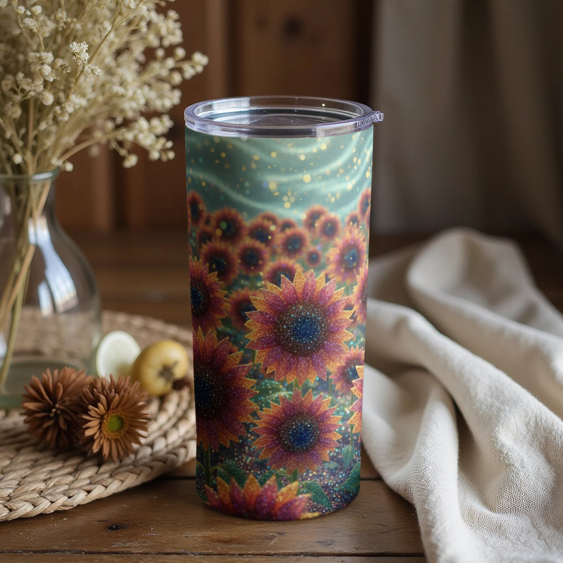 Beautiful Sunflower Garden Travel Tumbler Cup