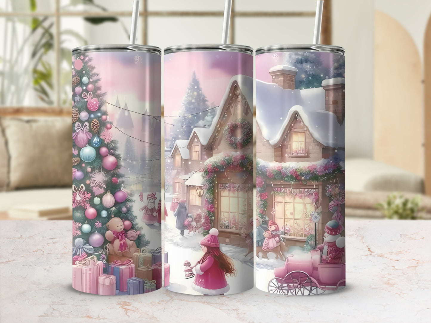 Festive Winter Wonderland Themed Tumblers