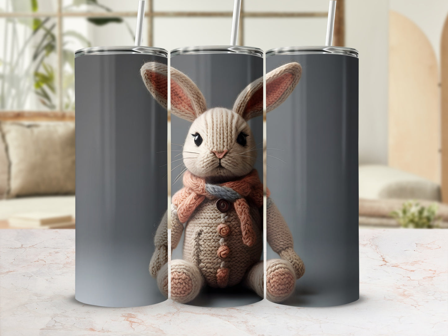 Knitted Bunny Rabbit Toy Adorable Cozy Animal Design product type