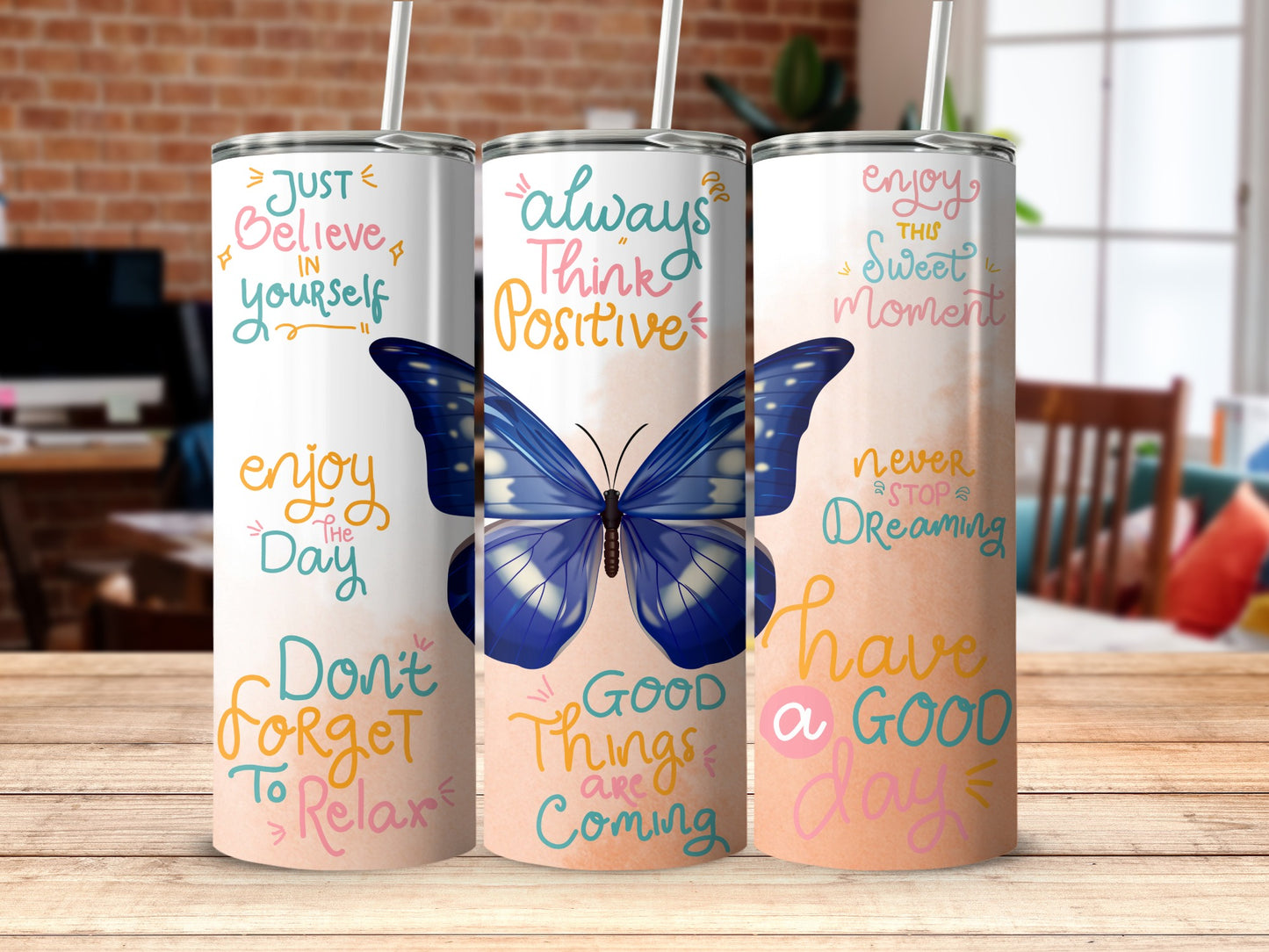 Motivational Quotes Colorful Tumblers for Daily Inspiration