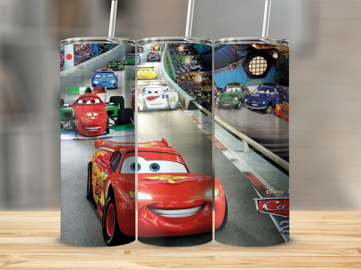 Disney Pixar Cars Racing Scene Tumbler with Straw