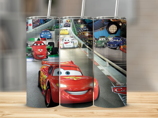 Disney Pixar Cars Racing Scene Tumbler with Straw