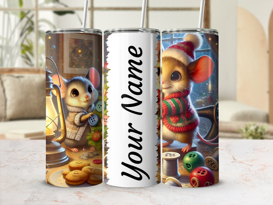 Personalized Cute Mouse Themed Stainless Steel Tumbler