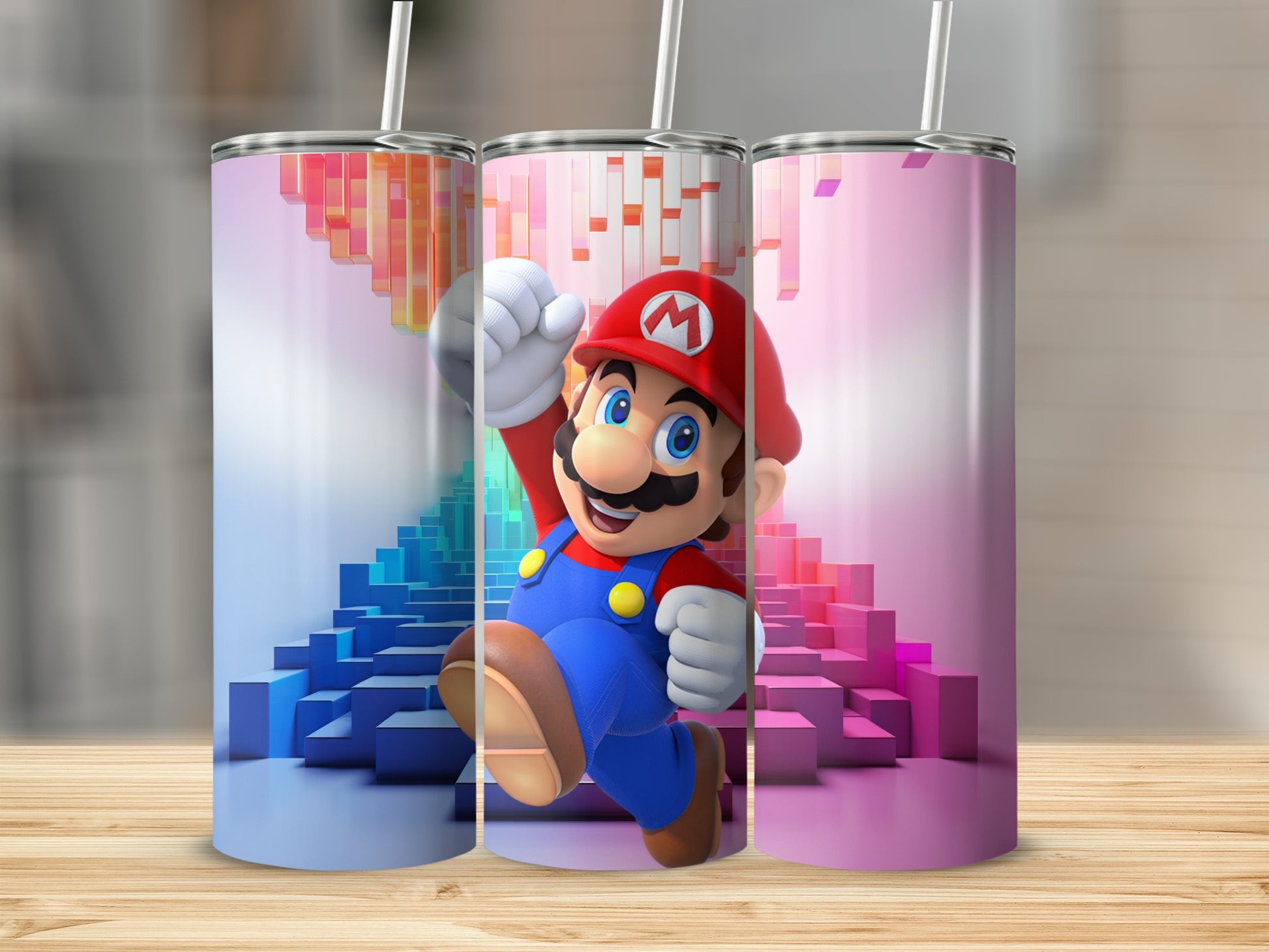 Colorful Retro Video Game Character Tumbler Product