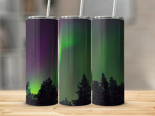 Northern Lights Forest Design Tumbler