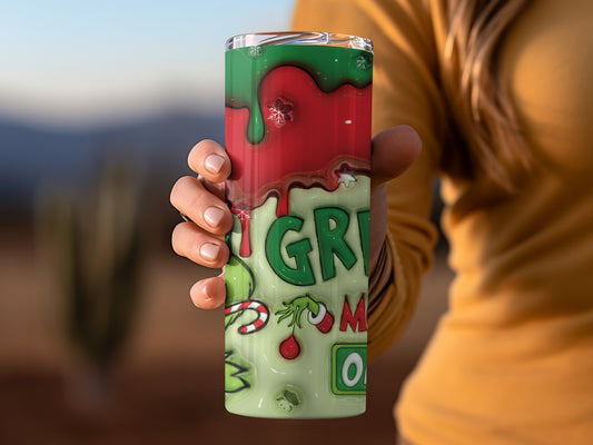 Christmas Themed Festive Green and Red Tumbler