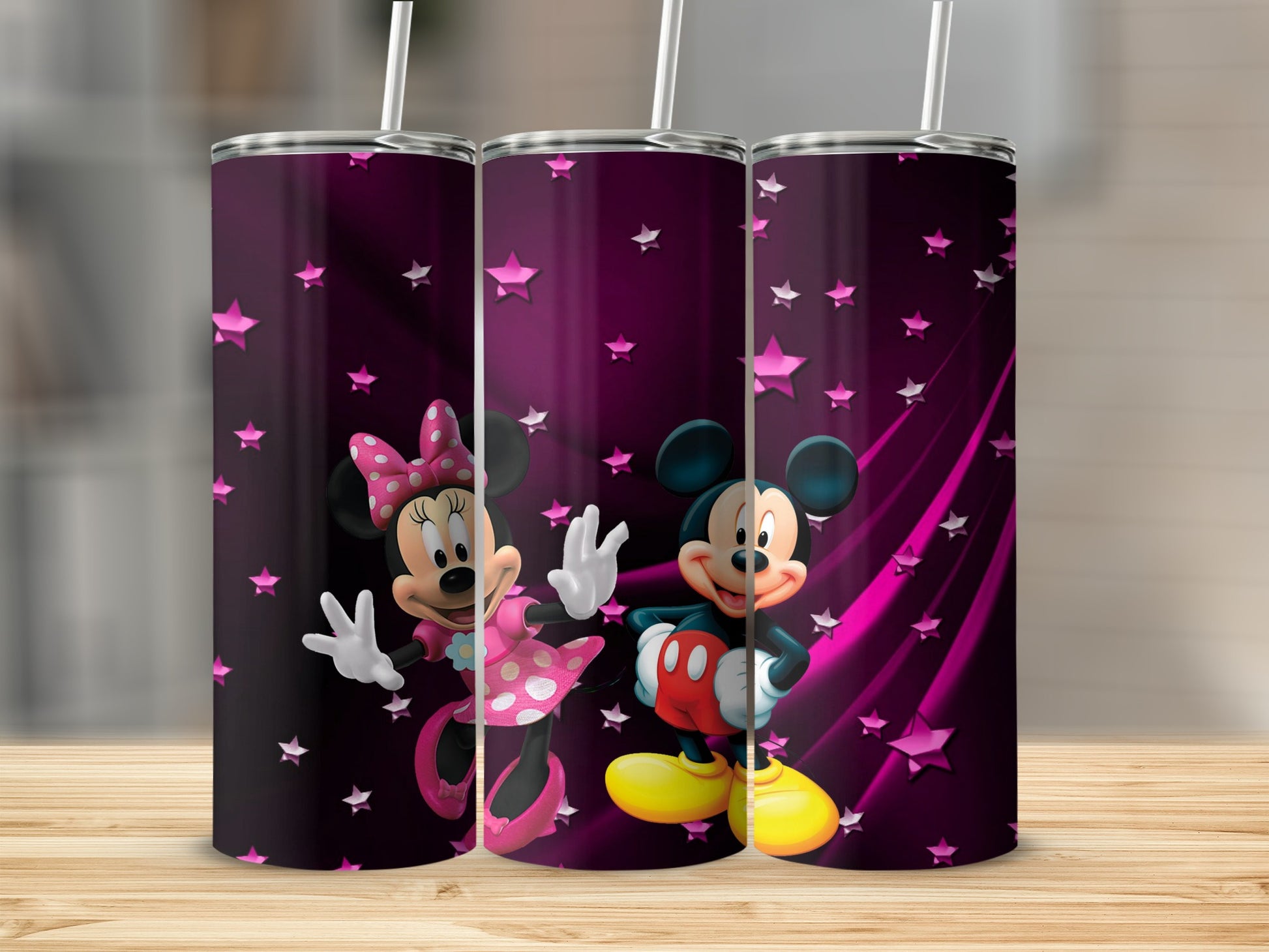 Minnie and Mickey Star Pattern Tumbler for Fans