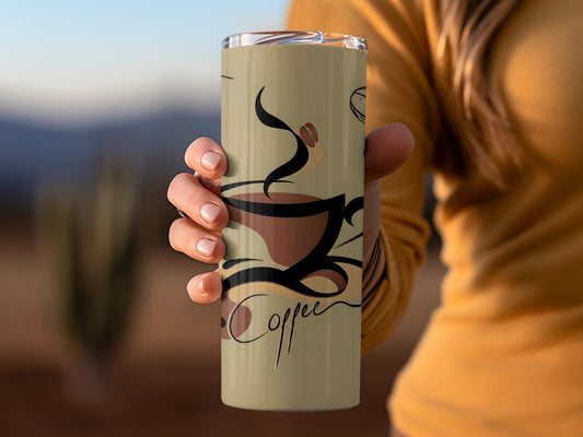 Coffee Illustration Elegant Tall Travel Mug