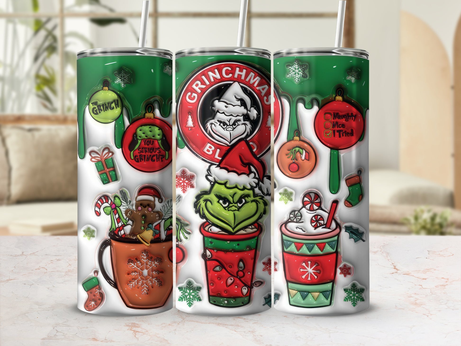 Holiday Grinchmas Blend Tall Tumbler with Straw