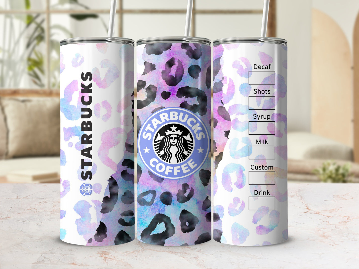 Starbucks Coffee Leopard Print Customizable Tumbler