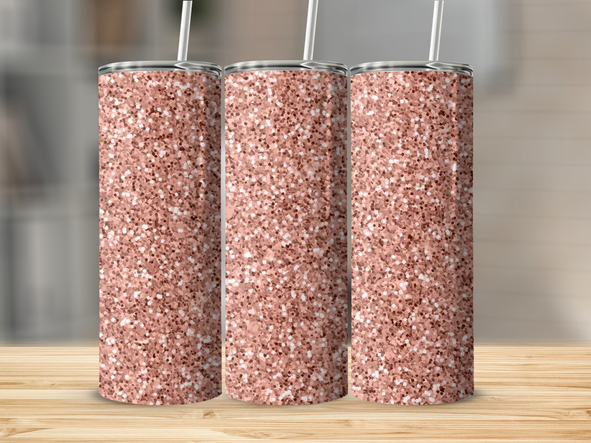 Sparkling Rose Gold Glitter Tumbler for Stylish Hydration