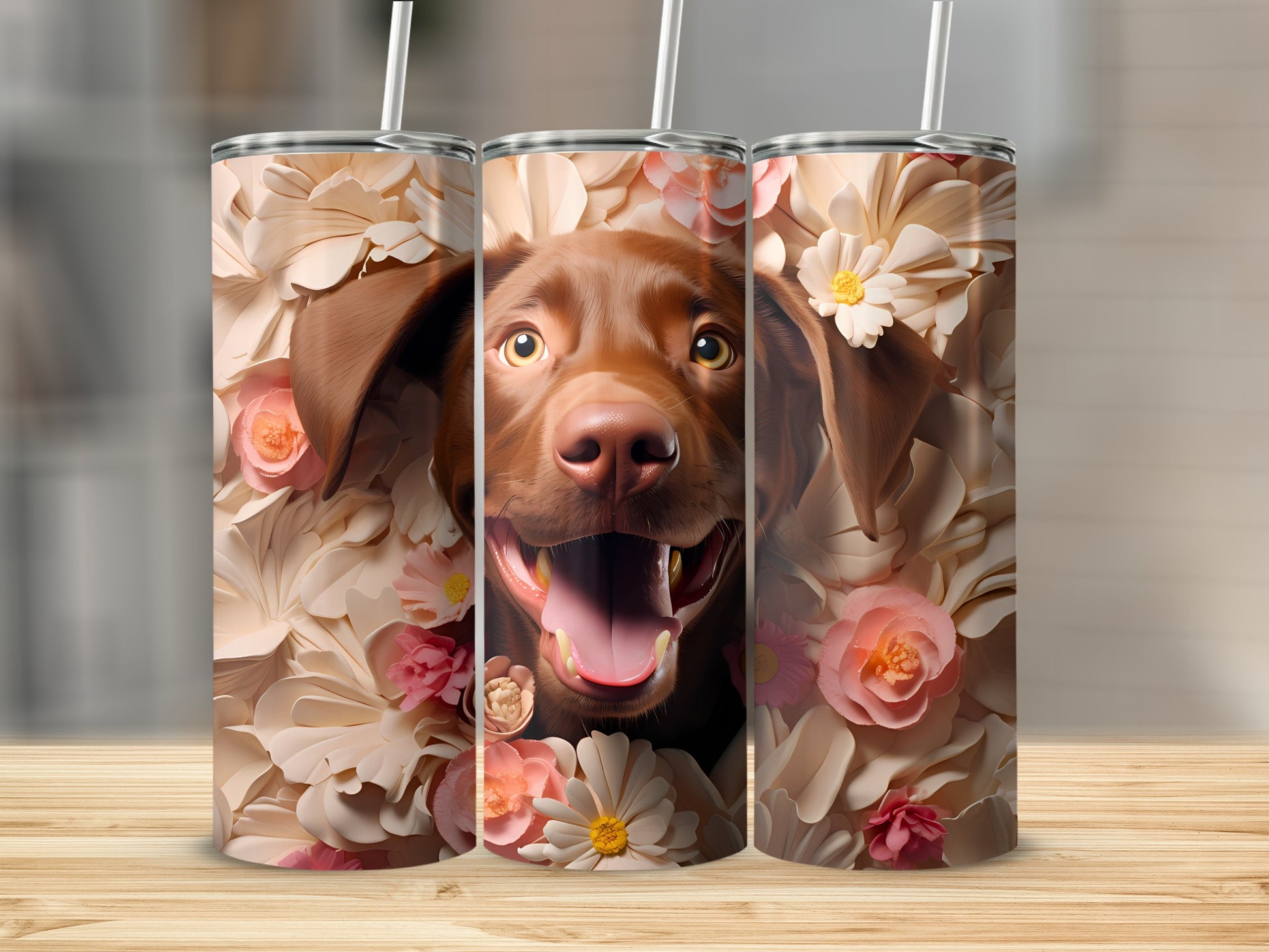 Happy Chocolate Lab Floral Design Tumbler product type
Chocolate Lab, Labrador Retriever, Dog Lover, Canine Art, Pet Design, Floral Dog, Flower Power, Happy Dog, Cute Dog, Brown Dog, Tumbler, Drinkware, Gift Idea, Animal Print, Puppy, Nature Design, Summer Drink, Unique Gift, Aesthetic Tumbler, Flower Background