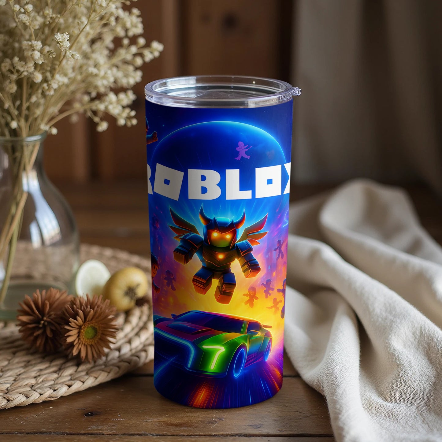 Vibrant Roblox Themed Insulated Tumbler for Fans