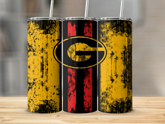 Distressed Yellow and Red Design Insulated Tumbler