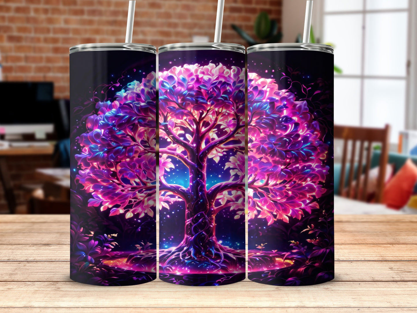 Glowing Fantasy Tree Roots Leaves Mystical Tumbler product type