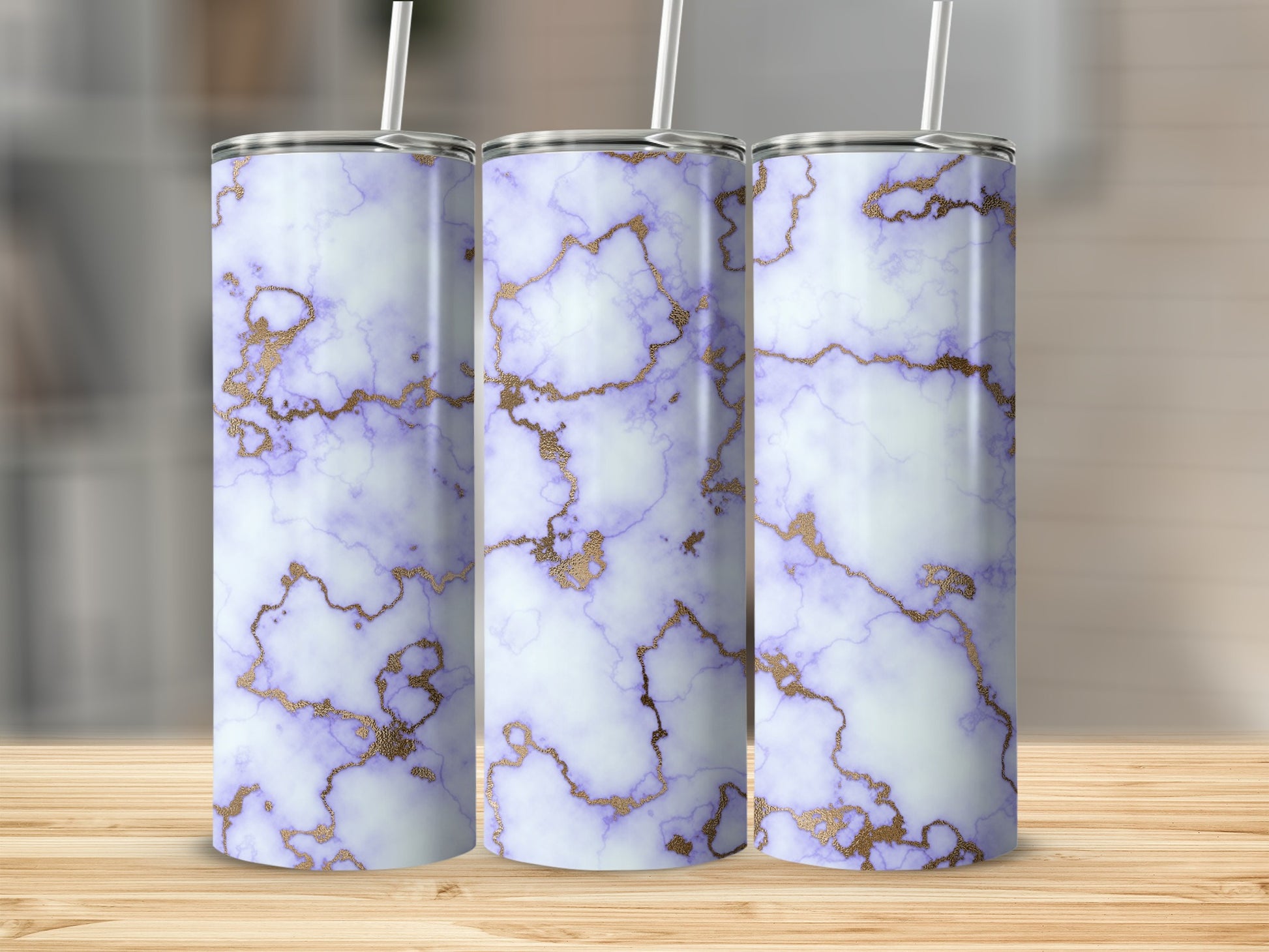 Elegant Purple White Gold Marble Vein Tumbler product type