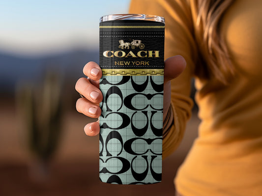 Coach New York Designer Pattern Travel Mug