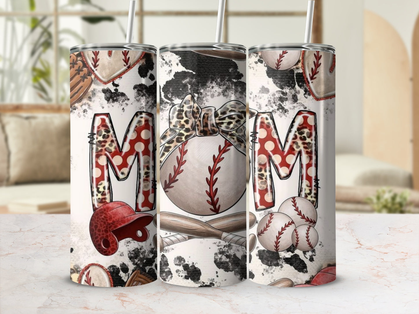 Baseball Mom Tall Tumbler Vintage Sports Design