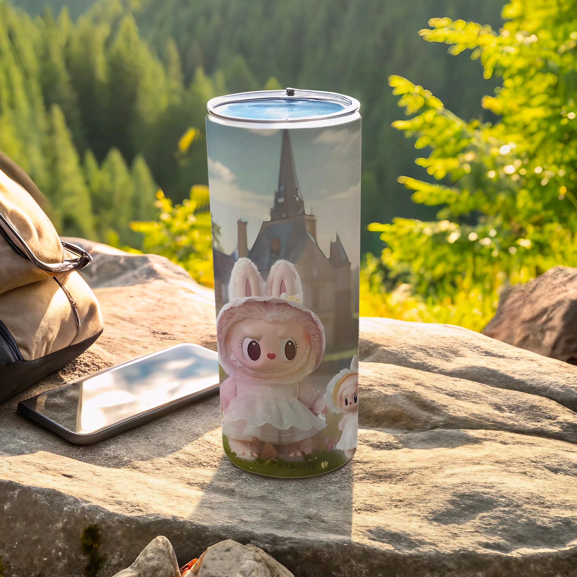 Cute Castle Background Bunny Character Tumbler Product