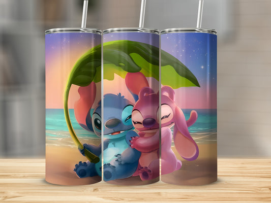 Cute Cartoon Characters Beach Scene Tumbler Product