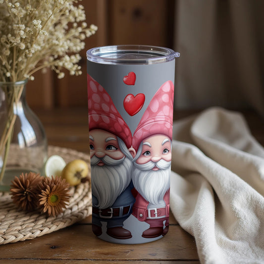 Cute Gnomes with Hearts Design Insulated Tumbler