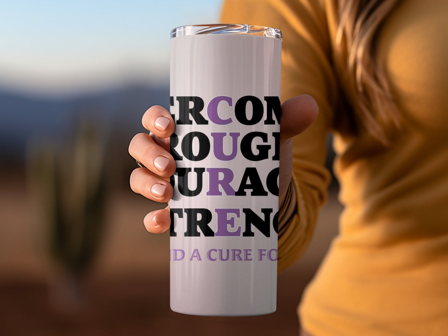 Overcome Courage Encourage Trendy Tumbler Drinkware