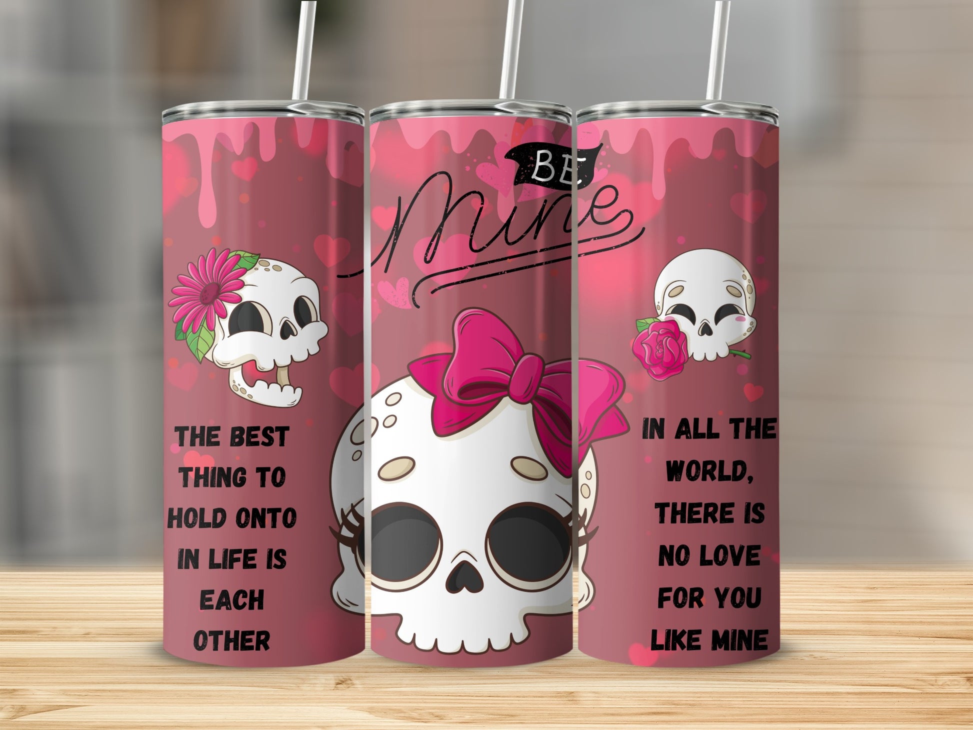 Skull Design Be Mine Insulated Tumbler for Beverages