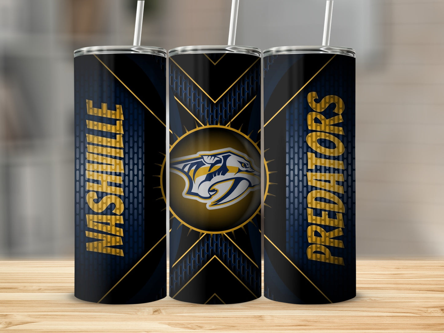 Nashville Predators Logo Graphic Design Pattern Tumblers