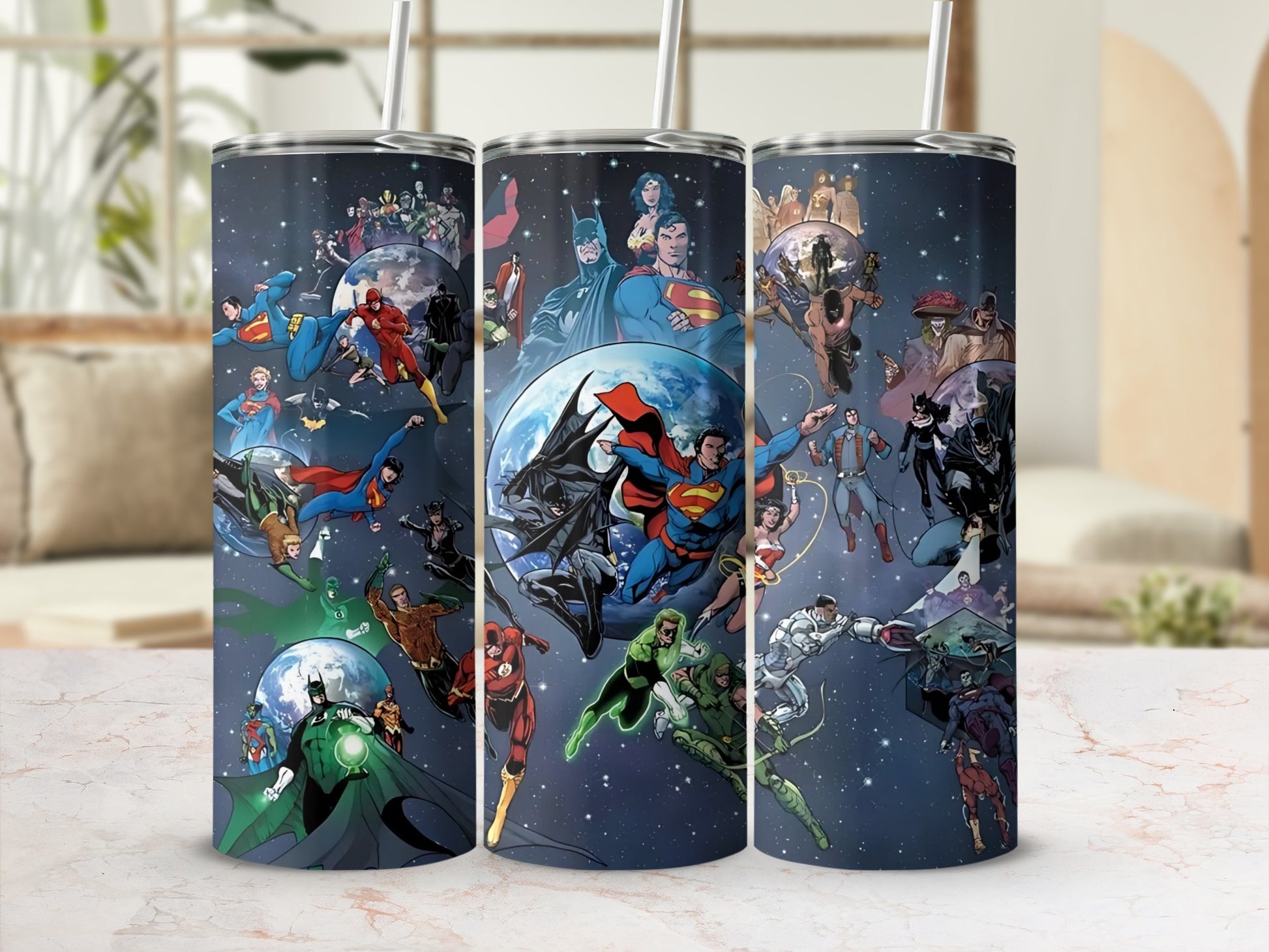 Superhero Galaxy Tumbler for Fans 20oz Stainless Steel