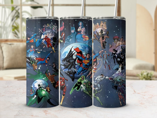 Superhero Galaxy Tumbler for Fans 20oz Stainless Steel
