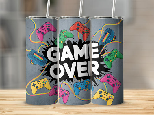 Game Over Controllers Custom Gaming Tumbler Product