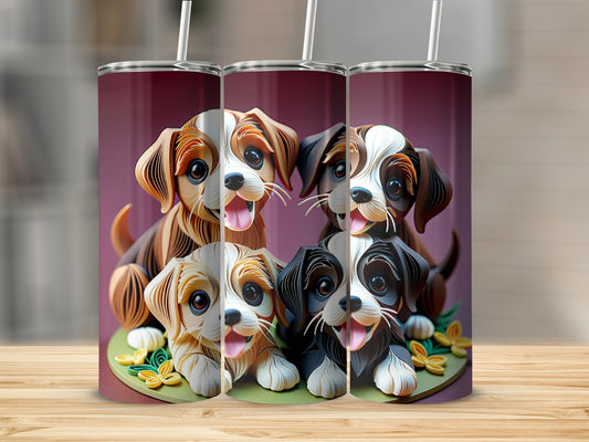 Adorable Cartoon Puppy Dog Design Insulated Tumbler