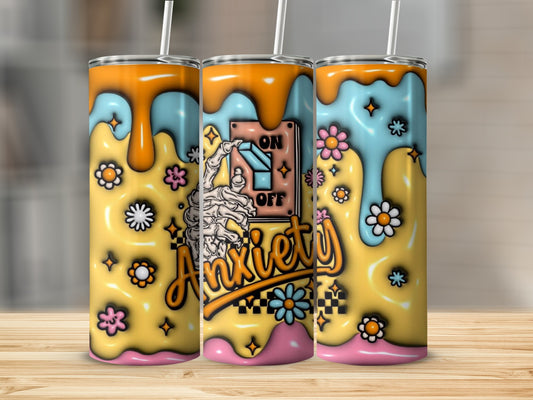 Colorful Anxiety Design Tumblers with On Off Switch