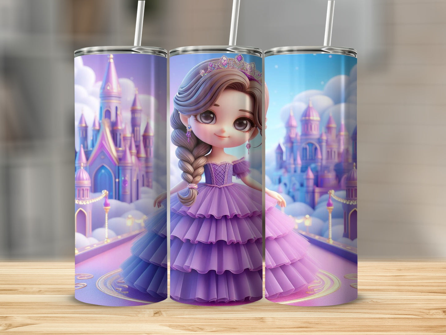 Enchanted Princess Theme Tumbler with Castle Design