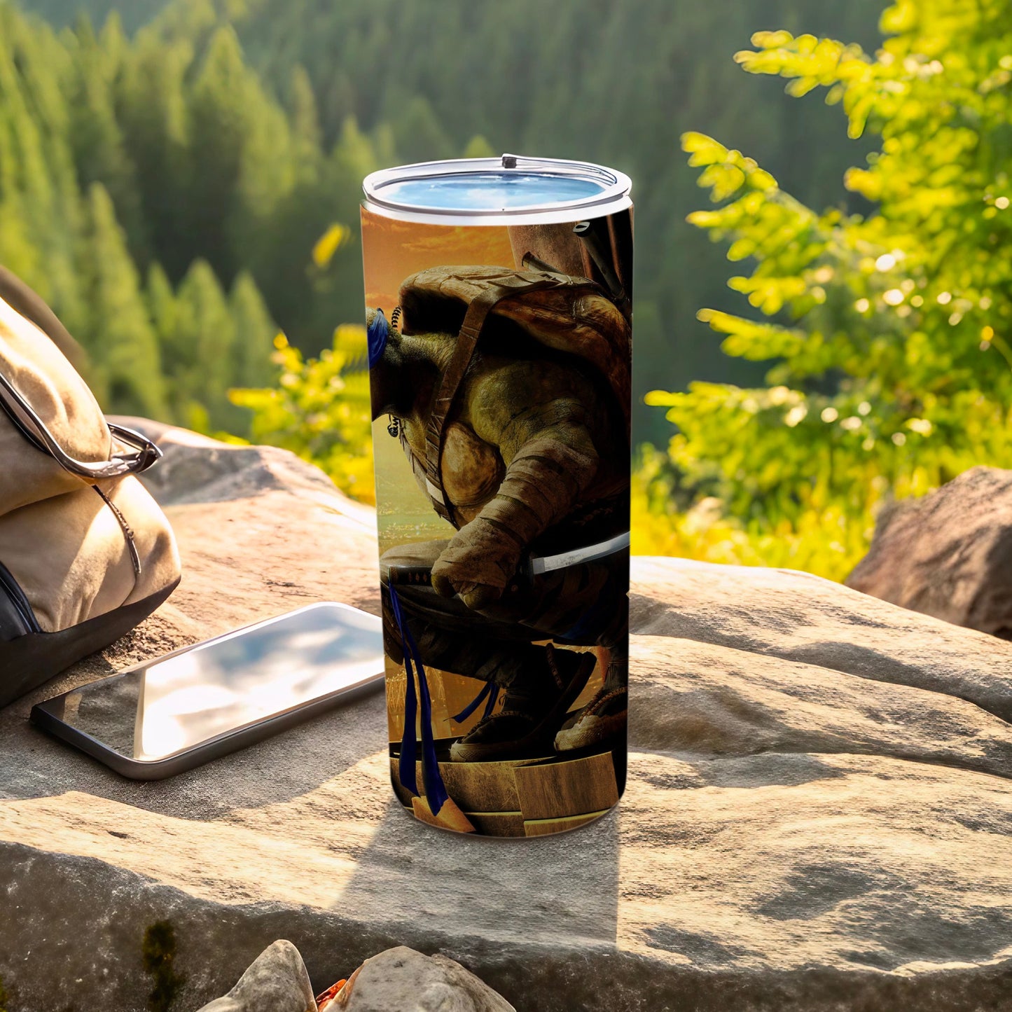 Warrior Turtle Art Travel Tumbler for Outdoor Use