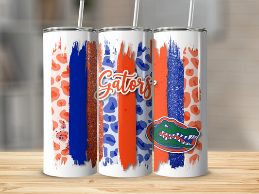Florida Gators Animal Print Brushstrokes Design Tumblers