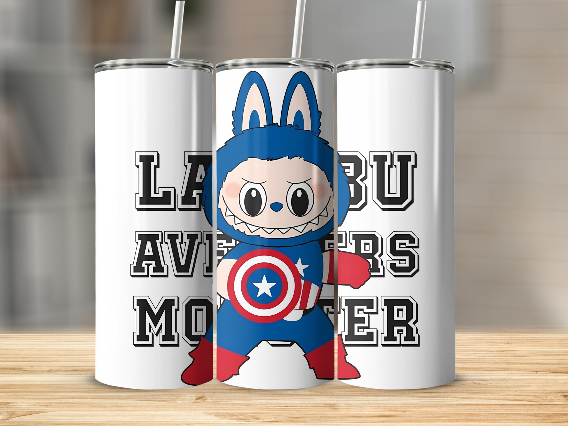 Cute Avenger Monster Tumbler with Fun Cartoon Design